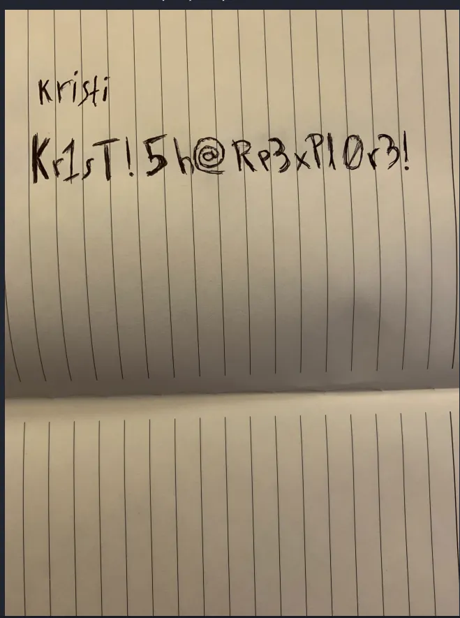 Credentials found in creds.jpg