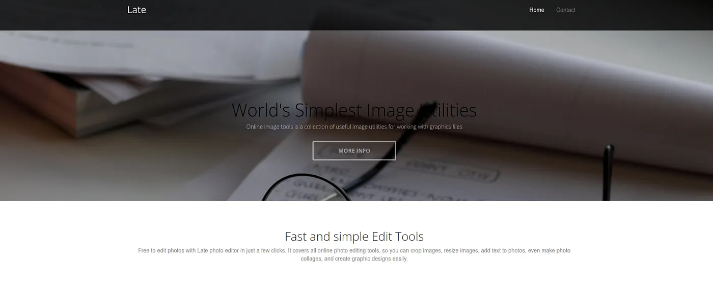 Late website homepage